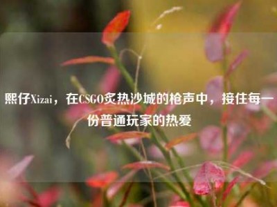 熙仔Xizai，在CSGO炙热沙城的枪声中，接住每一份普通玩家的热爱