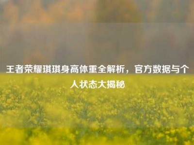 王者荣耀琪琪身高体重全解析，官方数据与个人状态大揭秘