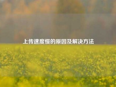 上传速度慢的原因及解决方法