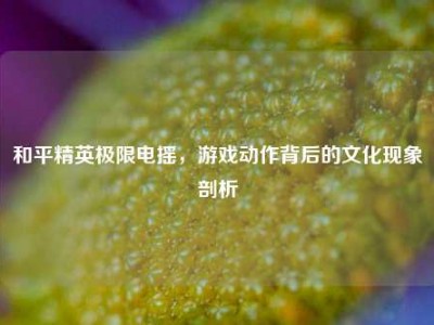 和平精英极限电摇，游戏动作背后的文化现象剖析