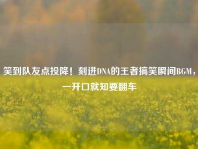 笑到队友点投降！刻进DNA的王者搞笑瞬间BGM，一开口就知要翻车