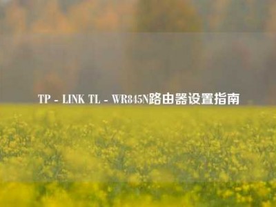 TP - LINK TL - WR845N路由器设置指南