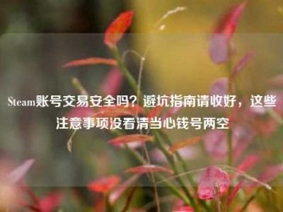 Steam账号交易安全吗？避坑指南请收好，这些注意事项没看清当心钱号两空