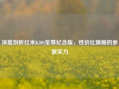 深度剖析红米K30S至尊纪念版，性价比旗舰的参数实力