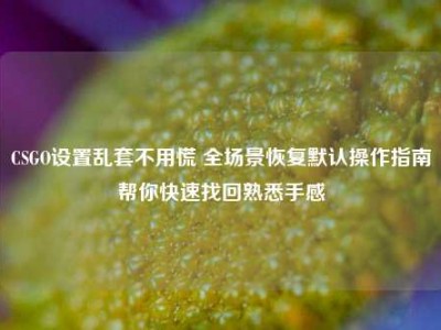 CSGO设置乱套不用慌 全场景恢复默认操作指南帮你快速找回熟悉手感