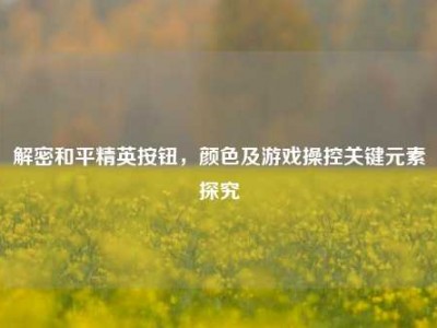 解密和平精英按钮，颜色及游戏操控关键元素探究