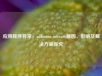 应用程序异常，unKnown software原因、影响及解决方案探究
