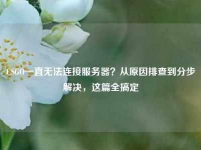 CSGO一直无法连接服务器？从原因排查到分步解决，这篇全搞定
