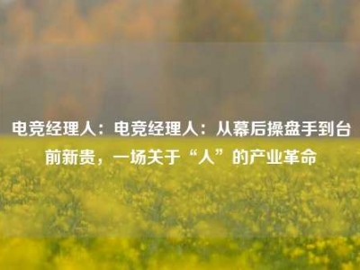 电竞经理人：电竞经理人：从幕后操盘手到台前新贵，一场关于“人”的产业革命