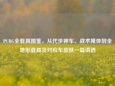 PUBG全载具图鉴，从代步神车、战术掩体到全地形载具及对应车皮肤一篇讲透