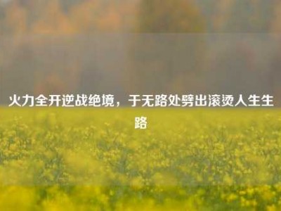 火力全开逆战绝境，于无路处劈出滚烫人生生路