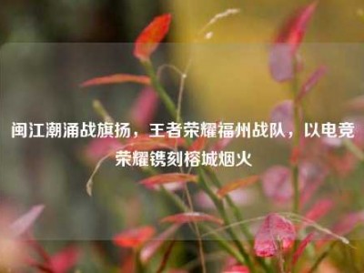 闽江潮涌战旗扬，王者荣耀福州战队，以电竞荣耀镌刻榕城烟火