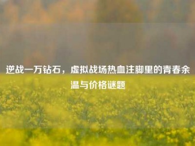 逆战一万钻石，虚拟战场热血注脚里的青春余温与价格谜题