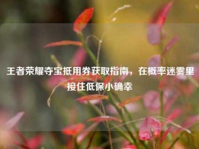 王者荣耀夺宝抵用券获取指南，在概率迷雾里接住低保小确幸