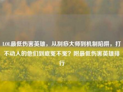 LOL最低伤害英雄，从刮痧大师到机制陷阱，打不动人的他们到底冤不冤？附最低伤害英雄排行