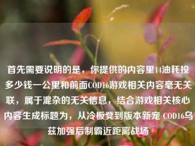 首先需要说明的是，你提供的内容里14油耗投多少钱一公里和前面COD16游戏相关内容毫无关联，属于混杂的无关信息，结合游戏相关核心内容生成标题为，从冷板凳到版本新宠 COD16乌兹加强后制霸近距离战场