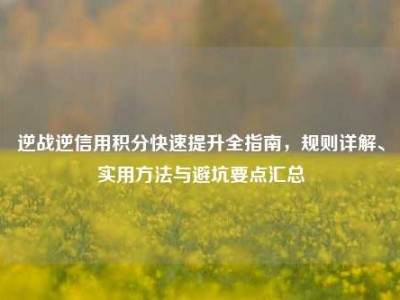 逆战逆信用积分快速提升全指南，规则详解、实用方法与避坑要点汇总