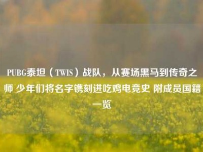 PUBG泰坦（TWIS）战队，从赛场黑马到传奇之师 少年们将名字镌刻进吃鸡电竞史 附成员国籍一览