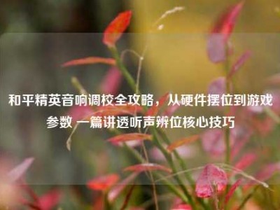 和平精英音响调校全攻略，从硬件摆位到游戏参数 一篇讲透听声辨位核心技巧