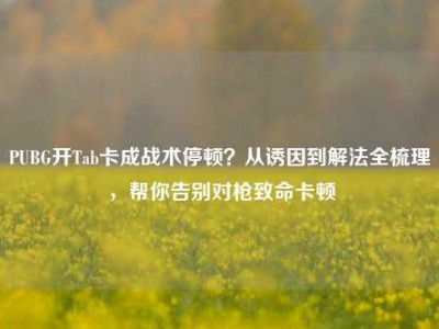 PUBG开Tab卡成战术停顿？从诱因到解法全梳理，帮你告别对枪致命卡顿