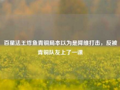 百星法王炸鱼青铜局本以为是降维打击，反被青铜队友上了一课