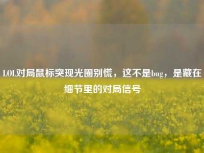 LOL对局鼠标突现光圈别慌，这不是bug，是藏在细节里的对局信号