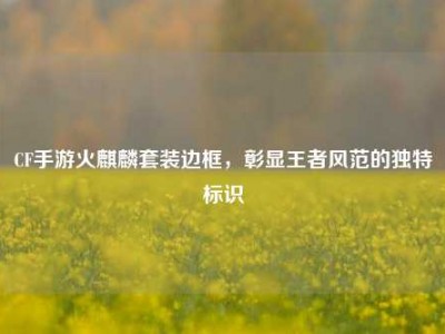 CF手游火麒麟套装边框，彰显王者风范的独特标识
