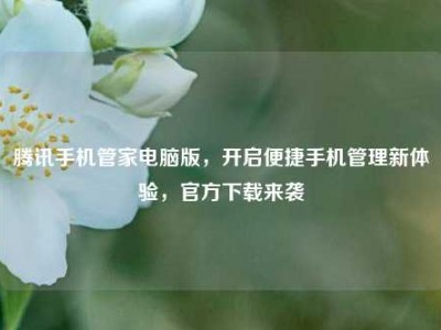 腾讯手机管家电脑版，开启便捷手机管理新体验，官方下载来袭