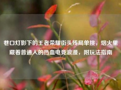 巷口灯影下的王者荣耀街头残局单挑，烟火里藏着普通人的热血电竞浪漫，附玩法指南