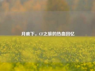 月痕下，CF之旅的热血回忆