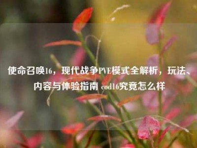 使命召唤16，现代战争PVE模式全解析，玩法、内容与体验指南 cod16究竟怎么样