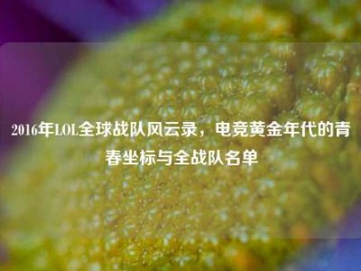 2016年LOL全球战队风云录，电竞黄金年代的青春坐标与全战队名单