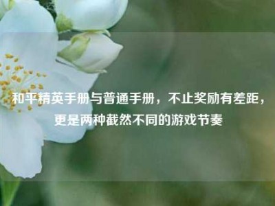 和平精英手册与普通手册，不止奖励有差距，更是两种截然不同的游戏节奏