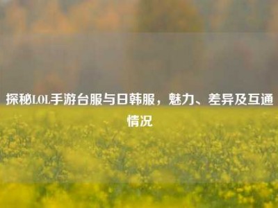 探秘LOL手游台服与日韩服，魅力、差异及互通情况