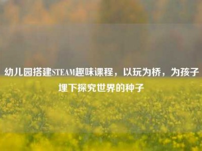幼儿园搭建STEAM趣味课程，以玩为桥，为孩子埋下探究世界的种子