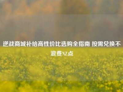 逆战商城补给高性价比选购全指南 按需兑换不浪费NZ点