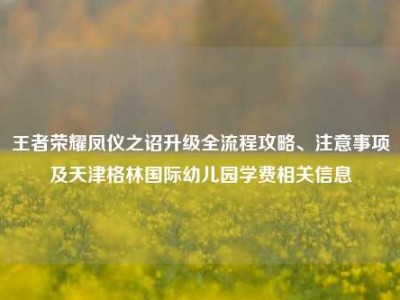 王者荣耀凤仪之诏升级全流程攻略、注意事项及天津格林国际幼儿园学费相关信息