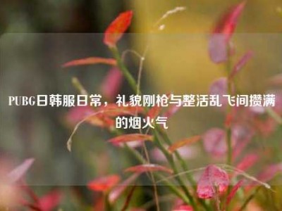 PUBG日韩服日常，礼貌刚枪与整活乱飞间攒满的烟火气