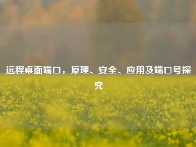 远程桌面端口，原理、安全、应用及端口号探究
