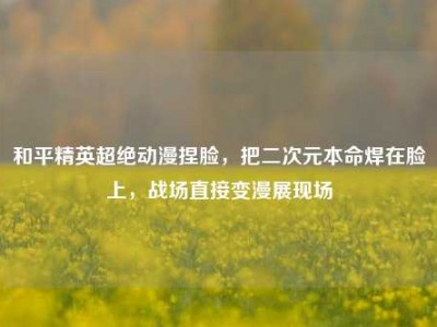 和平精英超绝动漫捏脸，把二次元本命焊在脸上，战场直接变漫展现场