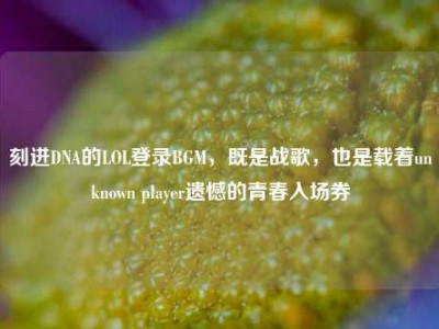 刻进DNA的LOL登录BGM，既是战歌，也是载着unknown player遗憾的青春入场券