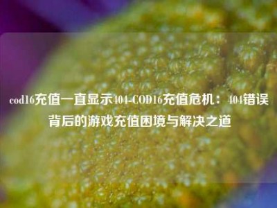 cod16充值一直显示404-COD16充值危机：404错误背后的游戏充值困境与解决之道