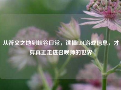 从符文之地到峡谷日常，读懂LOL游戏信息，才算真正走进召唤师的世界