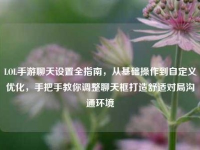 LOL手游聊天设置全指南，从基础操作到自定义优化，手把手教你调整聊天框打造舒适对局沟通环境