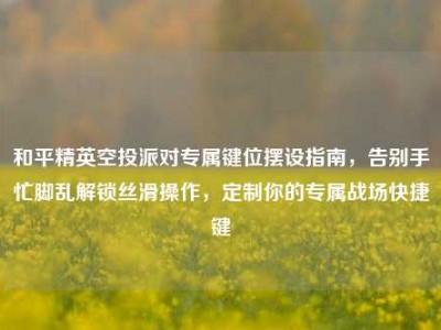 和平精英空投派对专属键位摆设指南，告别手忙脚乱解锁丝滑操作，定制你的专属战场快捷键