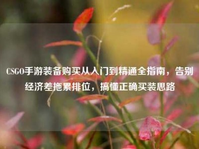 CSGO手游装备购买从入门到精通全指南，告别经济差拖累排位，搞懂正确买装思路