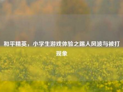 和平精英，小学生游戏体验之踢人风波与被打现象