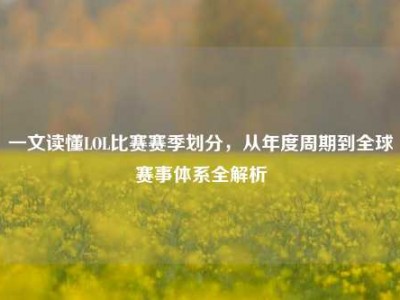 一文读懂LOL比赛赛季划分，从年度周期到全球赛事体系全解析