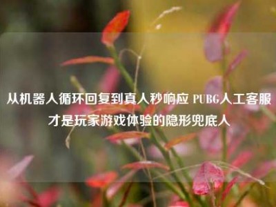 从机器人循环回复到真人秒响应 PUBG人工客服才是玩家游戏体验的隐形兜底人
