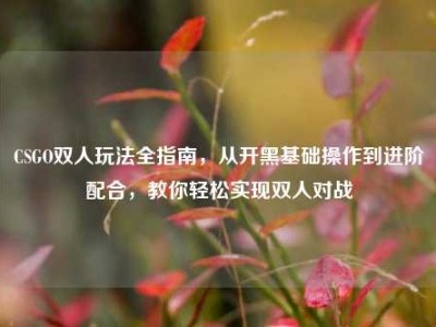 CSGO双人玩法全指南，从开黑基础操作到进阶配合，教你轻松实现双人对战